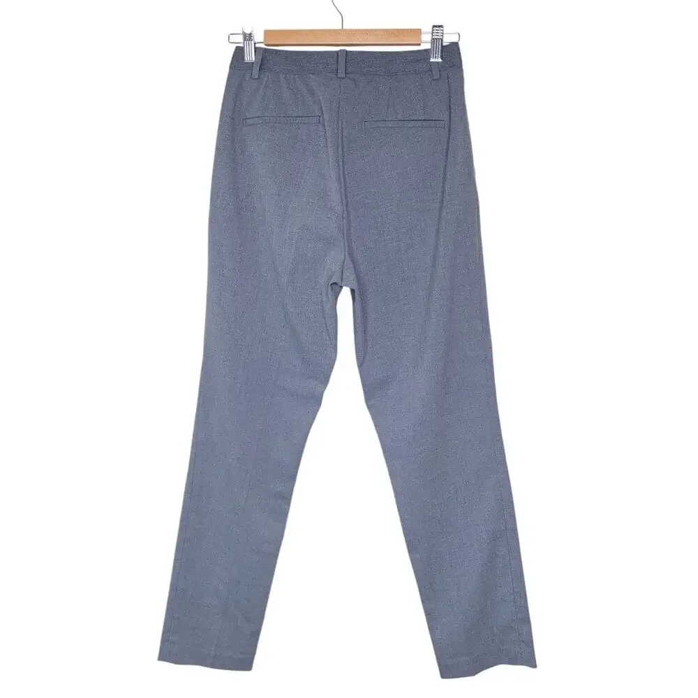 Uniqlo EZY Stretch Gray Ankle Pants S Elastic Waist Work Pants